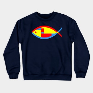 Colorful Abstract Fish Crewneck Sweatshirt